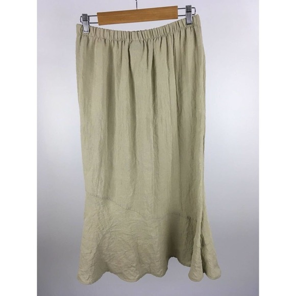 Habitat Clothes to Live In Womens Skirt Flared Bottom Maxi Beige Size M - Picture 6 of 11